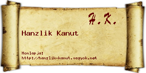 Hanzlik Kanut névjegykártya